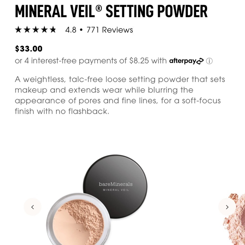 bare minerals - mineral veil setting powder in translucent